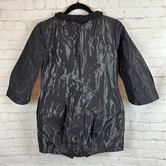 3.1 Phillip Lim beaded crystal neckline rain coat with tulip skirt jacket size M - Picture 7 of 11
